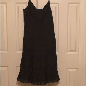 Navy Spaghetti Strap Lace Dress